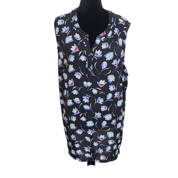 Torrid Blue Top Woman 3X Floral Popover Colorful Causal Lightweight Relaxed Boho - Picture 1 of 11